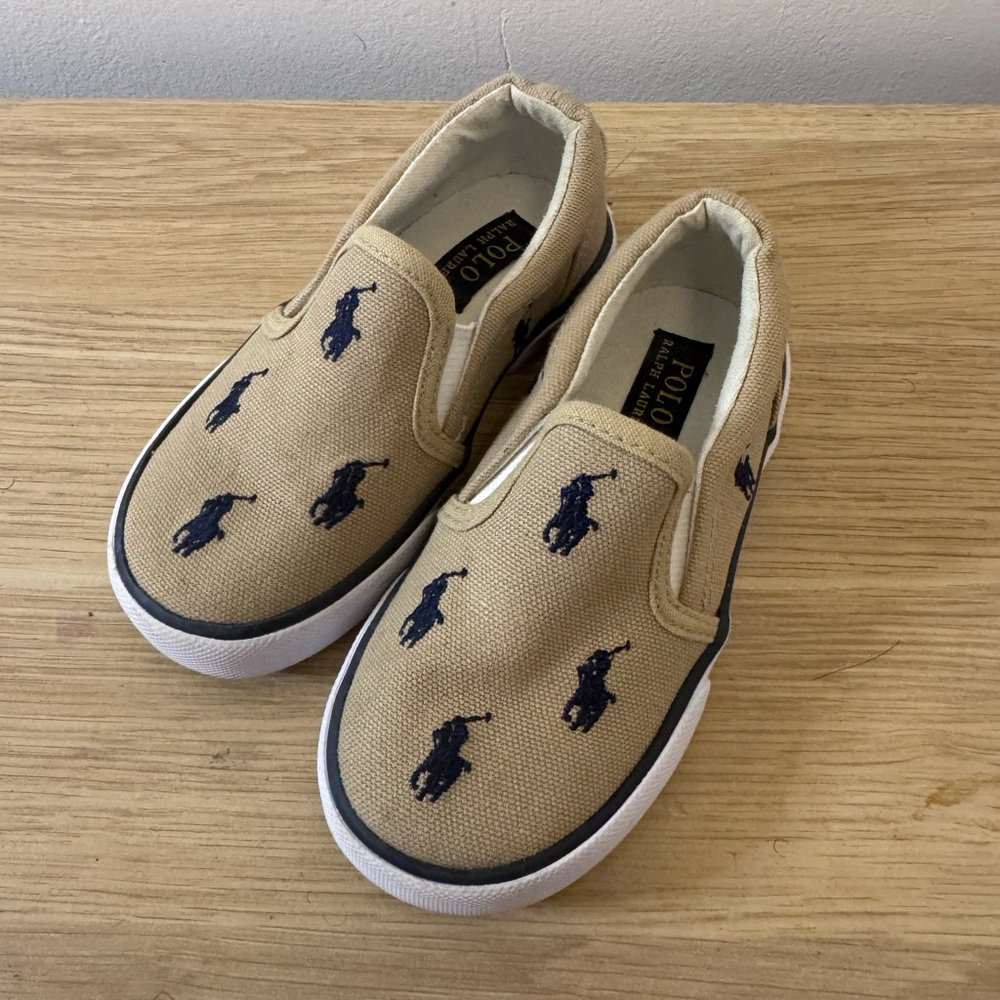 Polo by Ralph Lauren Kids Beige Slip-On Sneakers